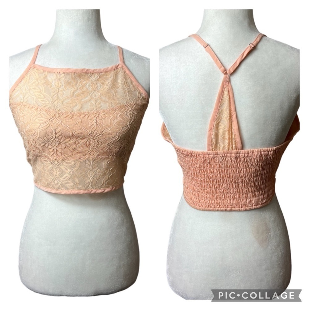 NWT Cozy Casual Lace Racerback Smocked Cami Bralette